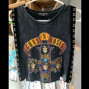 vintage Guns N’ Roses side chain crop tank
